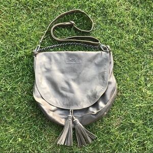 Something Like IKKS Gray Flap Crossbody Purse Bag